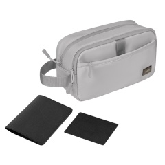 Подарочный набор Boston, серый (обложка на паспорт, картхолдер, дорожная косметичка)