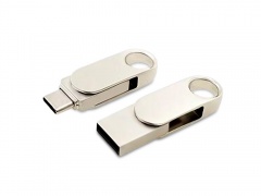 USB 3.0- флешка Uranium на 64 Гб с поворотным механизмом и дополнительным разъемом Type-C