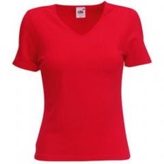  "Lady-Fit V-Neck T", _L, 95% /, 5% , 210 /2