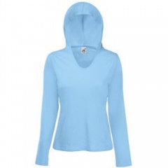  "Lady-Fit Lightweight Hooded T", -_L, 100% /, 135 /2