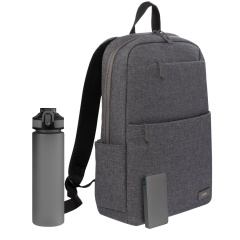 Подарочный набор Forst, серый (бутылка, ЗУ, рюкзак)