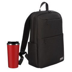 Подарочный набор Palermo, Forst, черный/красный (рюкзак, термокружка)