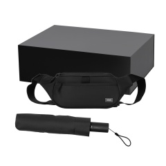 Подарочный набор Boston, Filton, черный (поясная сумка, зонт)