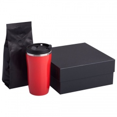 Ќабор: термостакан и кофе, красный