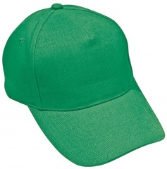 Бейсболка "Hit", 5 клиньев,  застежка на липучке; зеленый; 100% п/э; плотность 135 г/м2