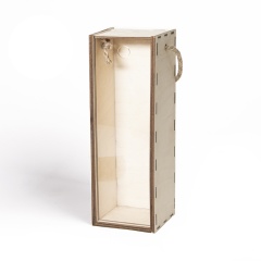 Ящик подарочный WINOTEKA с ручкой, светлое дерево, акрил, 34,5 х 11,5 х 11 см