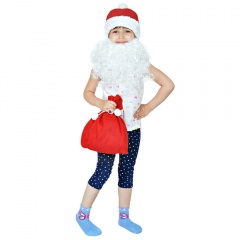 Костюм карнавальный "Дед Мороз"для корпоративных мероприятий, в мешке, флис, мешок 25*30 см,