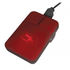 Мышь компьютерная; красный; 5х8,5х1см; прорезиненный пластик