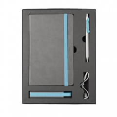 Набор  FANCY:Универсальный аккумулятор(2200мАh), блокнот и ручка в подарочной коробке,голубо, шт