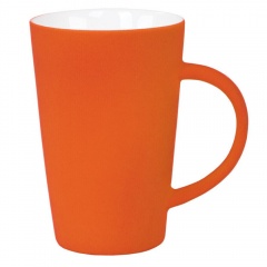 Кружка "Tioman" с прорезиненным покрытием, оранжевый, 320 мл, фарфор