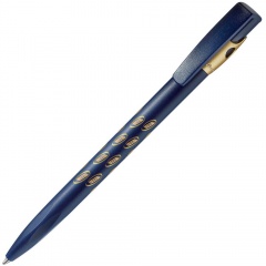 KIKI FROST GOLD, ручка шариковая, синий/золотистый, пластик