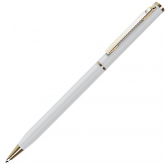 SLIM, ручка шарикова¤, белый/золотистый, металл