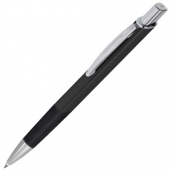 SQUARE, ручка шарикова¤ с грипом, черный/хром, металл