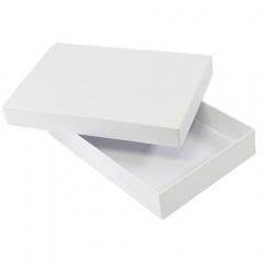  оробка подарочна¤,  белый, 16х24х4  см,  кашированный картон, тиснение, конструкци¤ крышка-дно