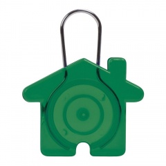 Брелок "Дом", зеленый, 5,8х4,7х0,9см, пластик, металл