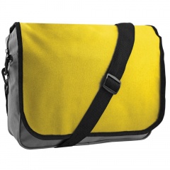 Конференц-сумка "College"; серый с желтым; 38х30х9,5 см; полиэстер