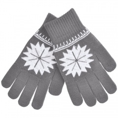 Перчатки для сенсорных экранов "СНЕЖИНКА",  серый, М, 100% акрил