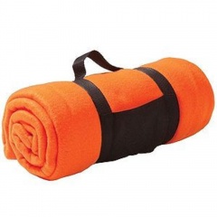 Плед "Color"; оранжевый; 130х150 см; флис 200 гр/м2; шелкография, вышивка
